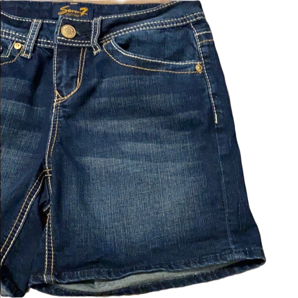 SEVEN7 dark wash denim boyfriend shorts - Picture 3 of 9